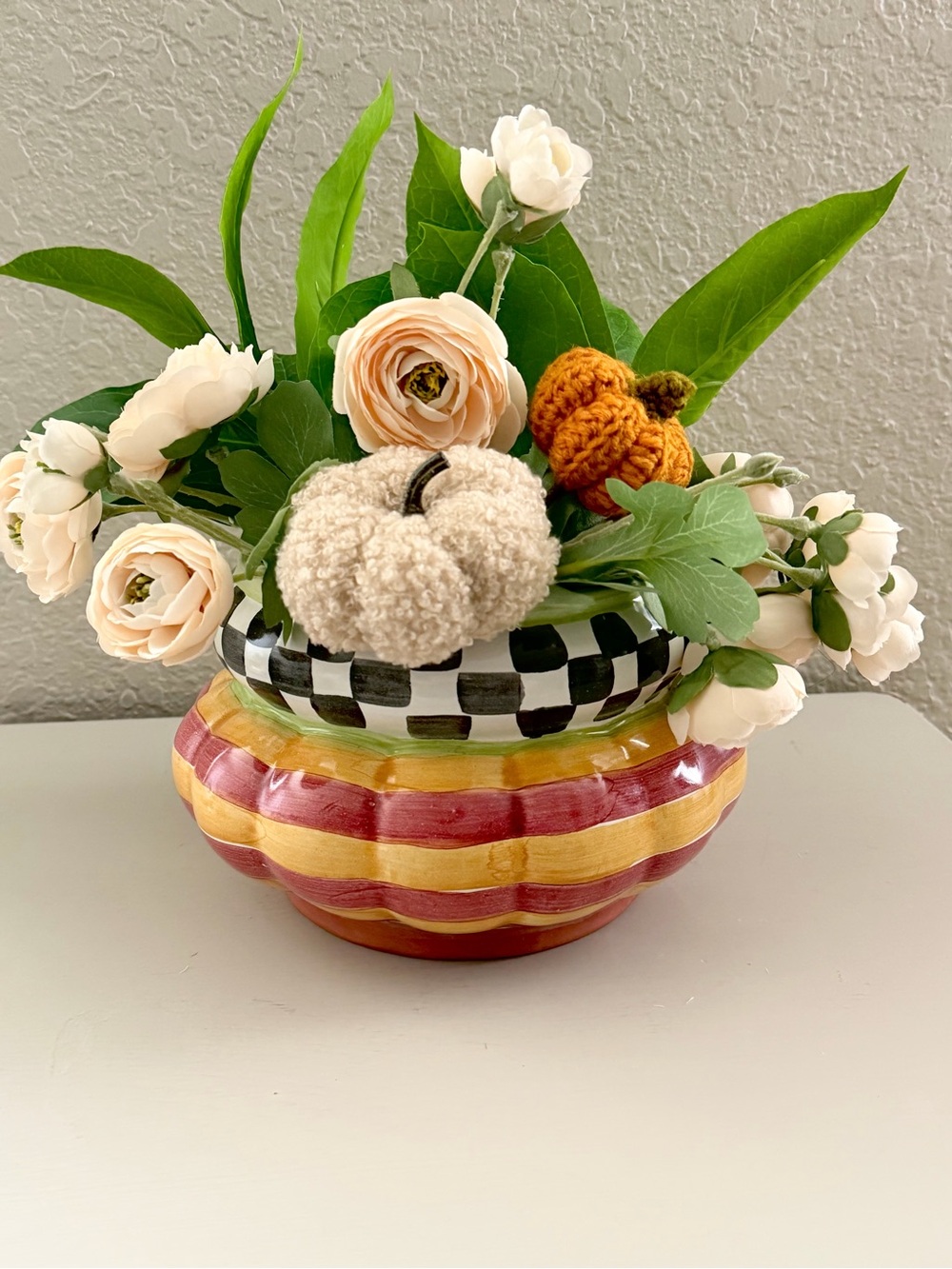 Mackenzie Childs Odd Fellows Vintage Canister NO LID Fall Decor Vase